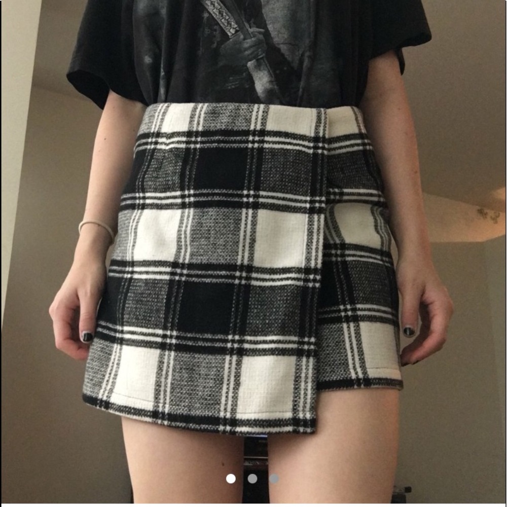PLAID WOOL SKIRT